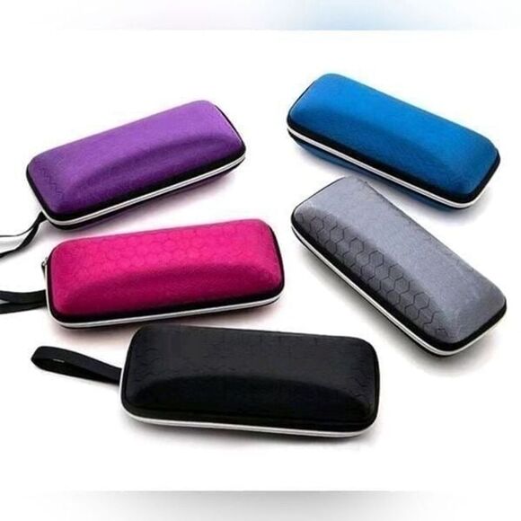 💕5/$18 Black Honeycomb Pattern Eye Glasses Case - Picture 1 of 9